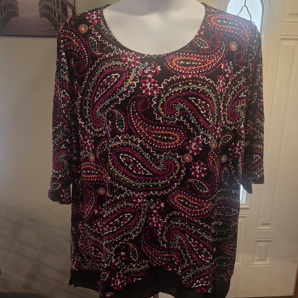 Catherines Multicolor Paisley Blouse
